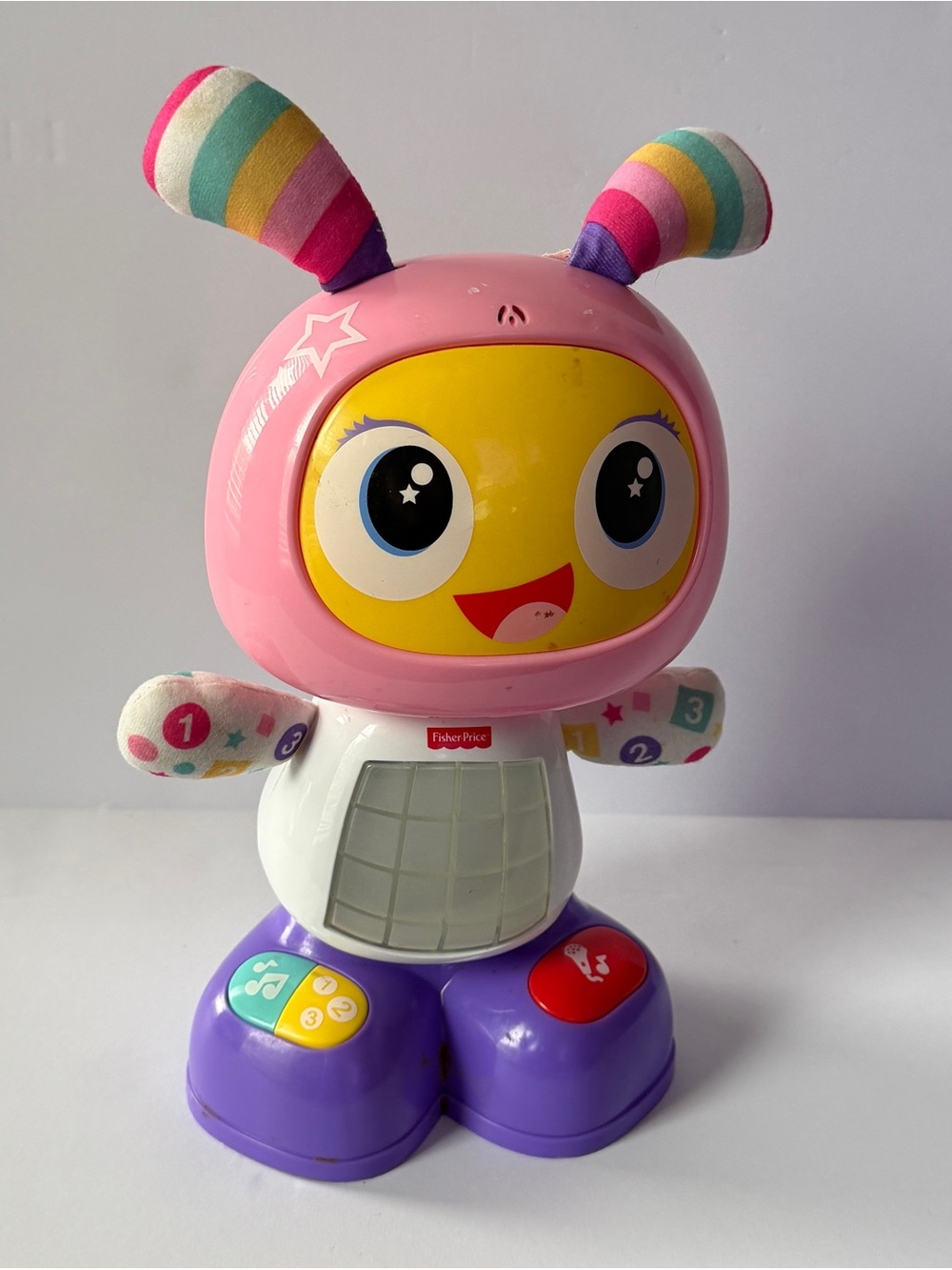 Fisher Price Bright Beats Beatbox Dance and Move Pink Robot 12” Tall Works 2016